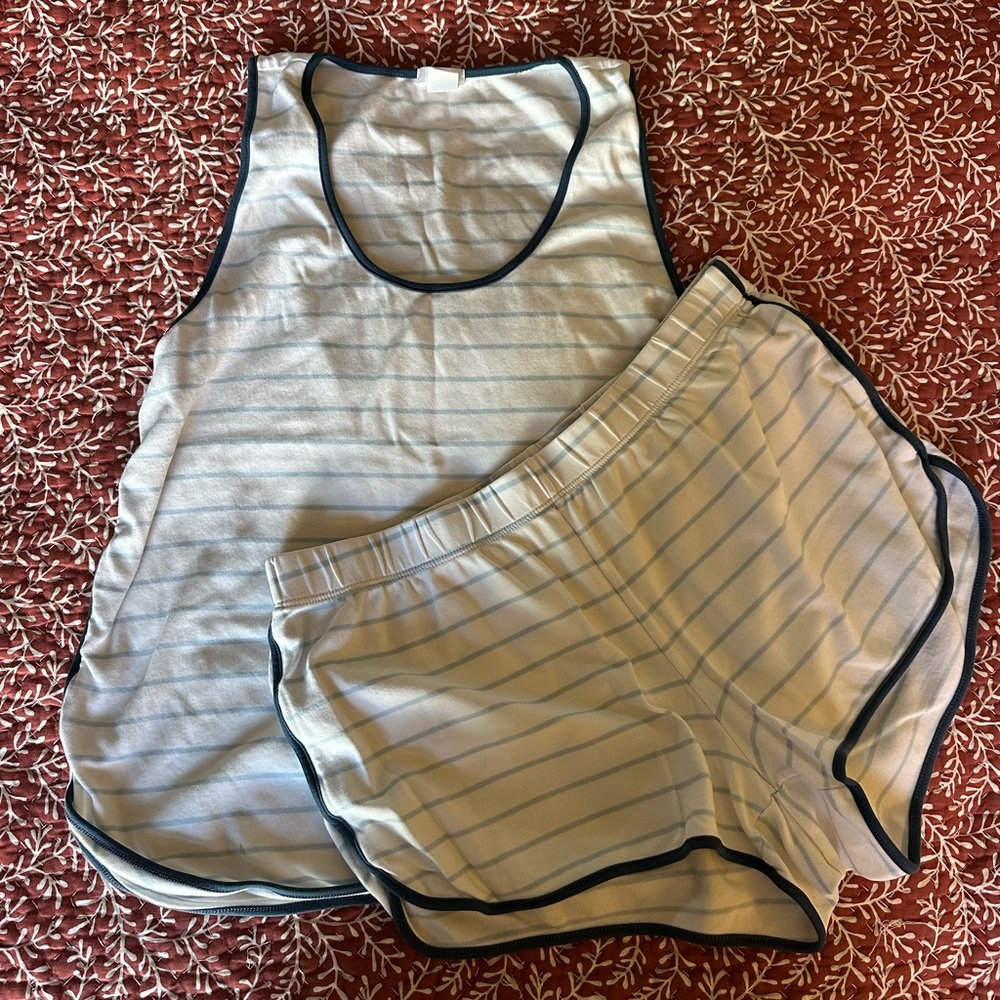 LAKE blue striped pajamas size M